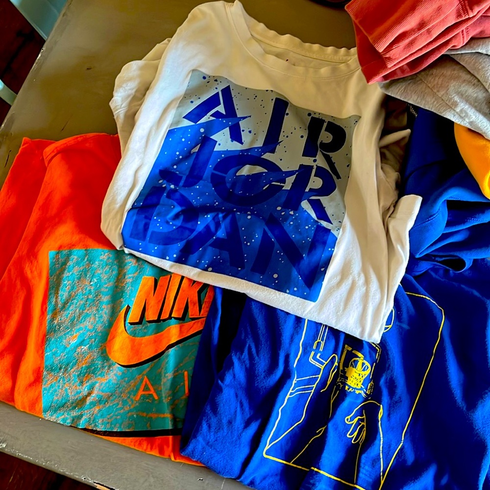 Nike, Jordan, under armor shirts kids